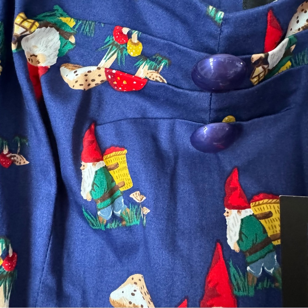 NWT | Collectif x Modcloth | No Place Like Gnome Printed Retro Midi Dress | XS - Picture 4 of 8